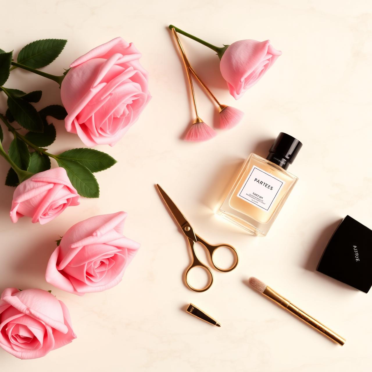 Luxury beauty flatlay